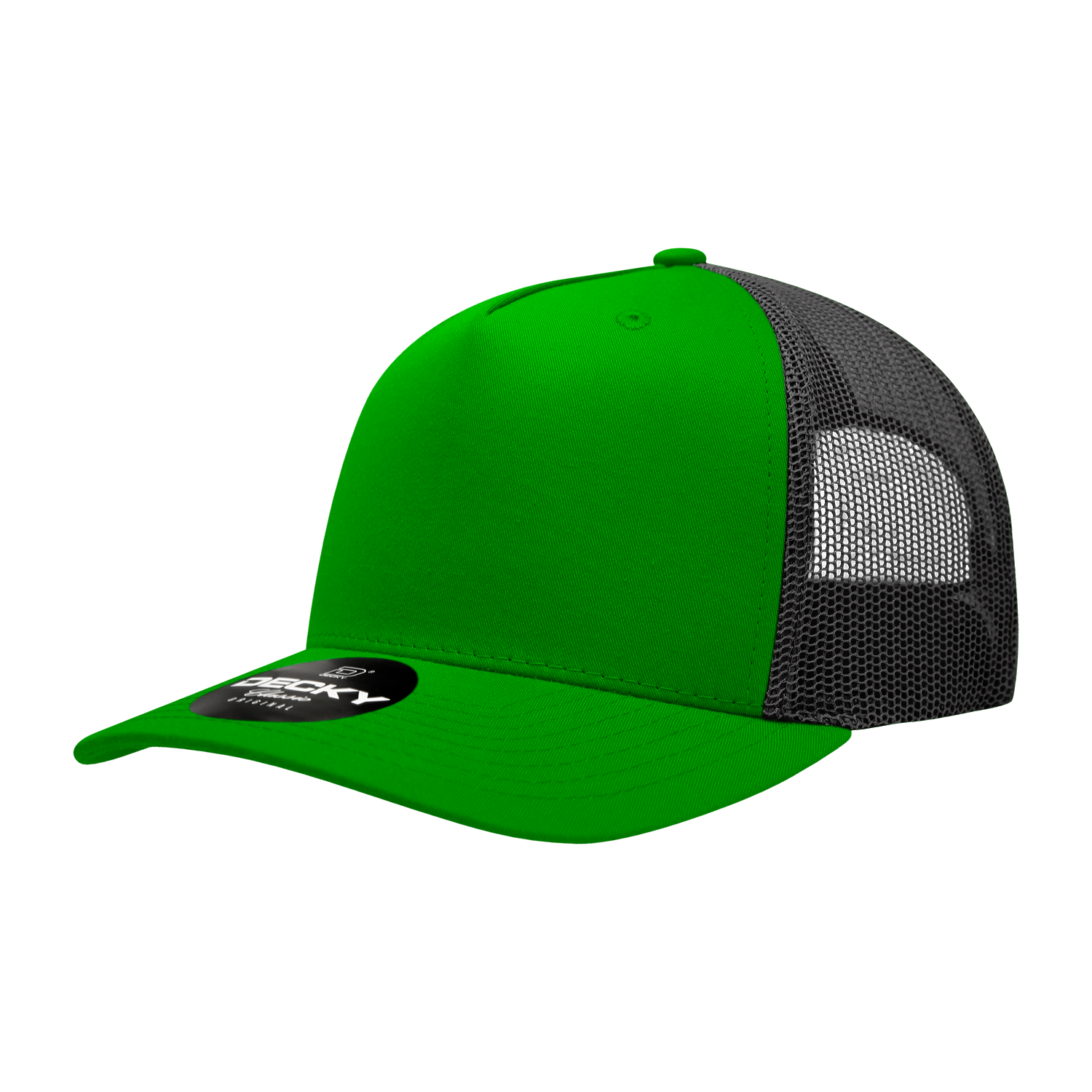 Decky 6030 5-Panel Mid Profile Structured Cotton Blend Trucker Hat