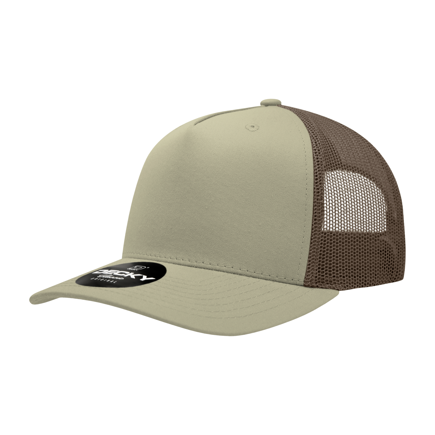 Decky 6030 5-Panel Mid Profile Structured Cotton Blend Trucker Hat
