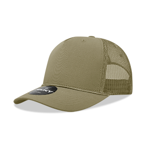 Decky 6040 5-Panel Mid Profile Structured Cotton/Poly Blend Trucker Hat w/Rope