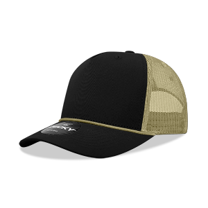 Decky 6040 5-Panel Mid Profile Structured Cotton/Poly Blend Trucker Hat w/Rope