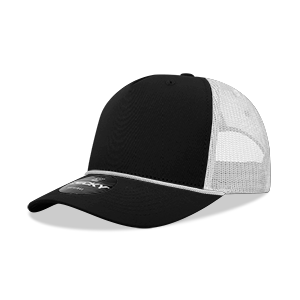 Decky 6040 5-Panel Mid Profile Structured Cotton/Poly Blend Trucker Hat w/Rope