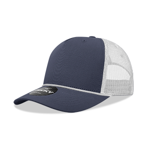 Decky 6040 5-Panel Mid Profile Structured Cotton/Poly Blend Trucker Hat w/Rope