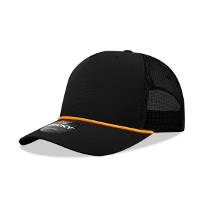 Decky 6040 5-Panel Mid Profile Structured Cotton/Poly Blend Trucker Hat w/Rope