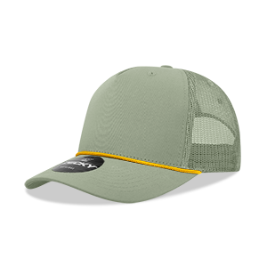 Decky 6040 5-Panel Mid Profile Structured Cotton/Poly Blend Trucker Hat w/Rope