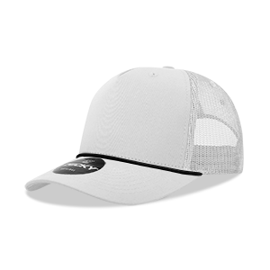 Decky 6040 5-Panel Mid Profile Structured Cotton/Poly Blend Trucker Hat w/Rope