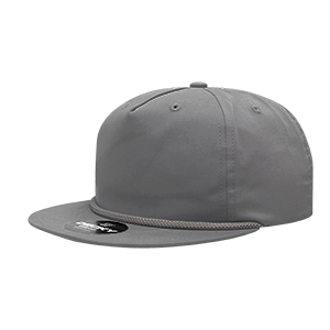 DECKY CLASSIC 6042 5-Panel High Profile Rope Hat, Cotton Blend, Flat Bill | 6042-1BLK