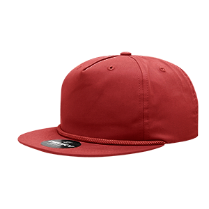 DECKY CLASSIC 6042 5-Panel High Profile Rope Hat, Cotton Blend, Flat Bill | 6042-1BLK
