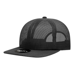 DECKY 6049 6-Panel High Profile Relaxed Mesh Trucker Hat, Black | 6049-1BLK