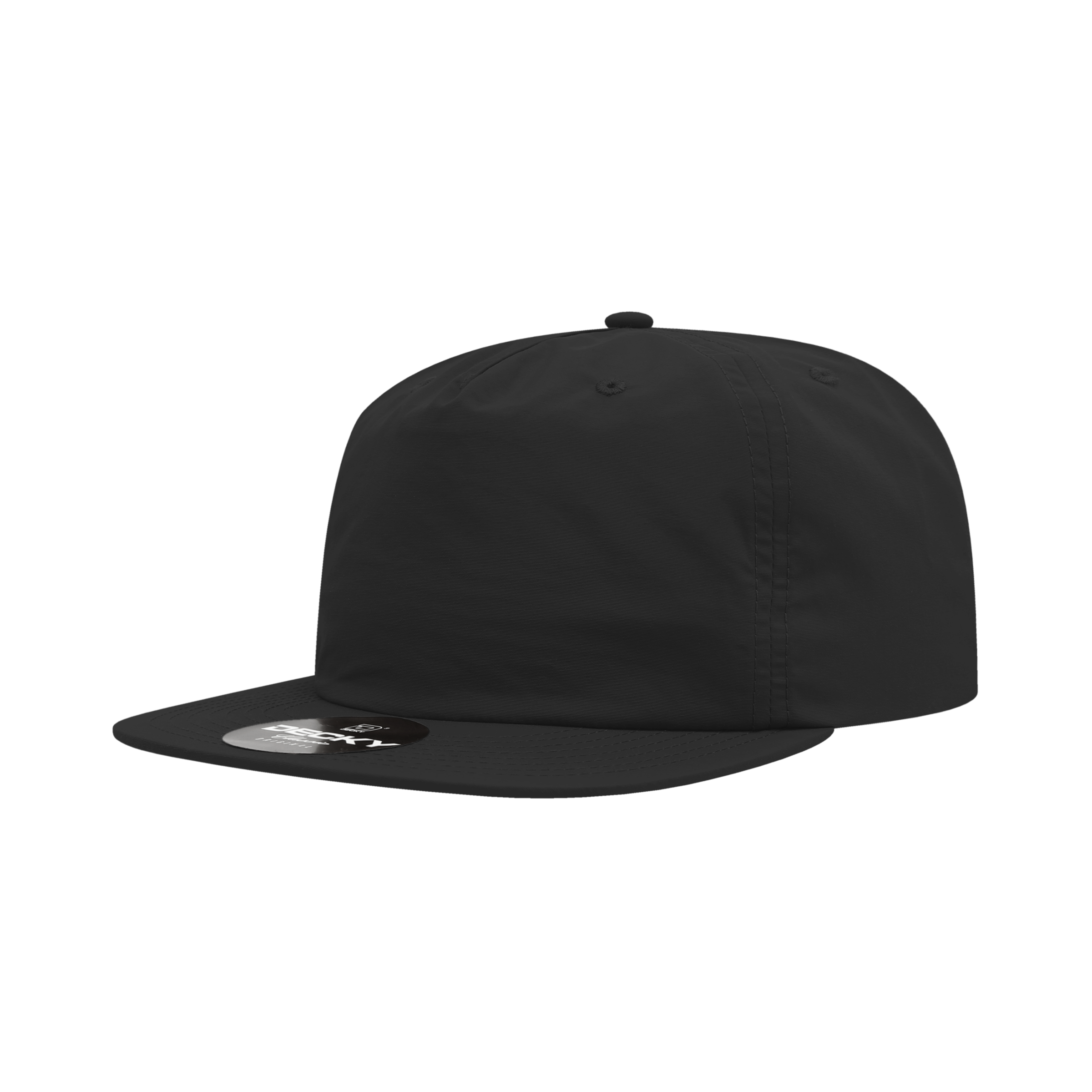 DECKY CLASSIC 6050 5-Panel High Profile Relaxed Nylon Surf Hat, Black