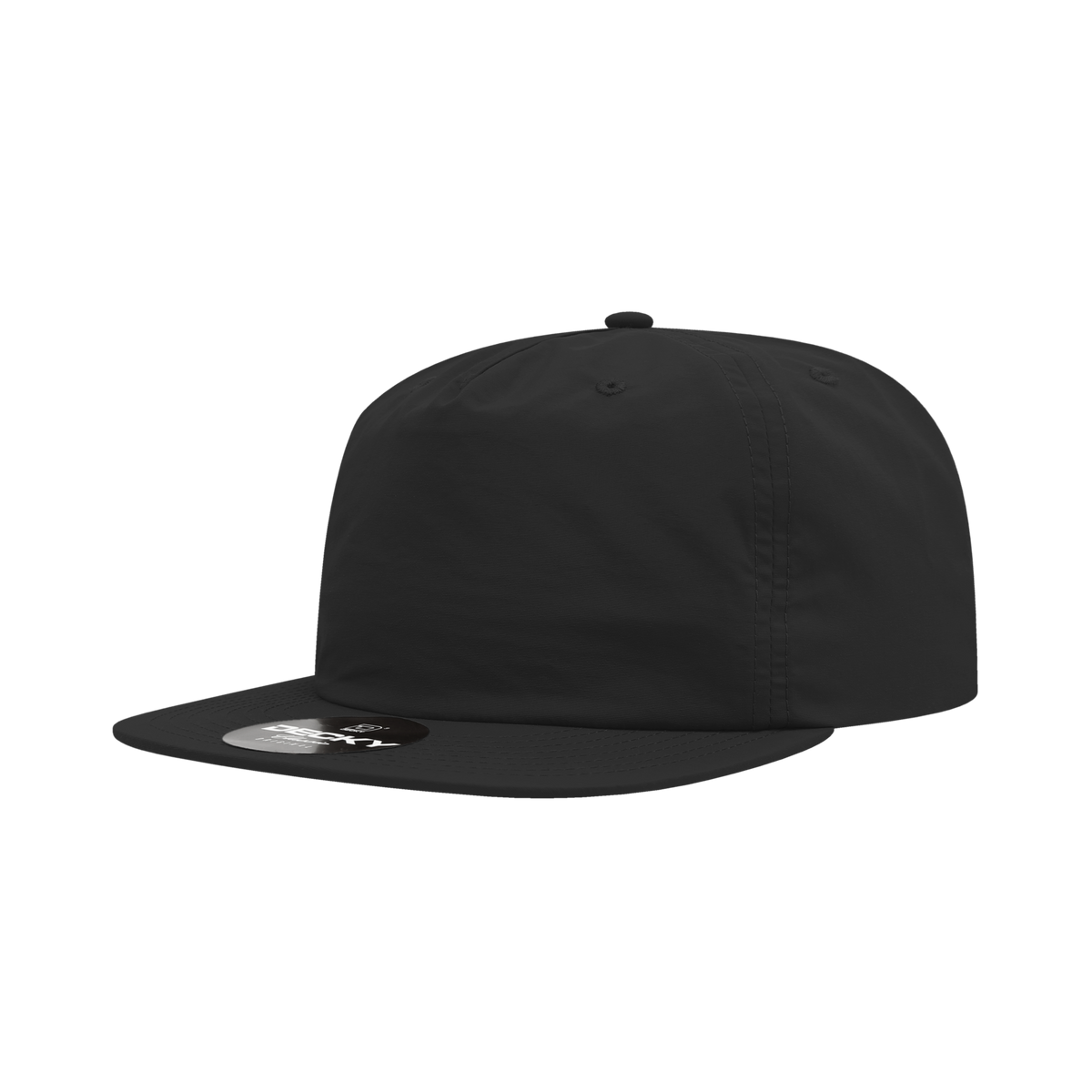 DECKY CLASSIC 6050 5-Panel High Profile Relaxed Nylon Surf Hat, Black