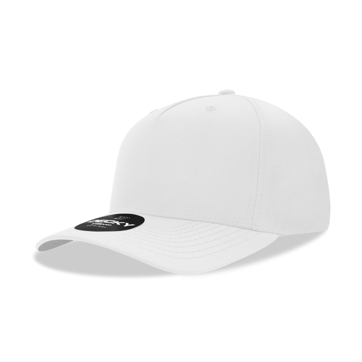 DECKY 6221 5-Panel Mid Profile Structured Performance Cap, White | 6221-1WHT