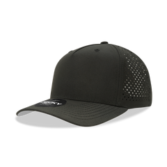 DECKY 6225 5-Panel Mid Profile Structured Perforated Performance Cap | 6225-1BLK