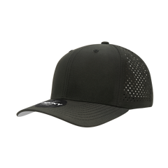 DECKY 6227 6-Panel Mid Profile Structured Perforated Performance Cap, Black