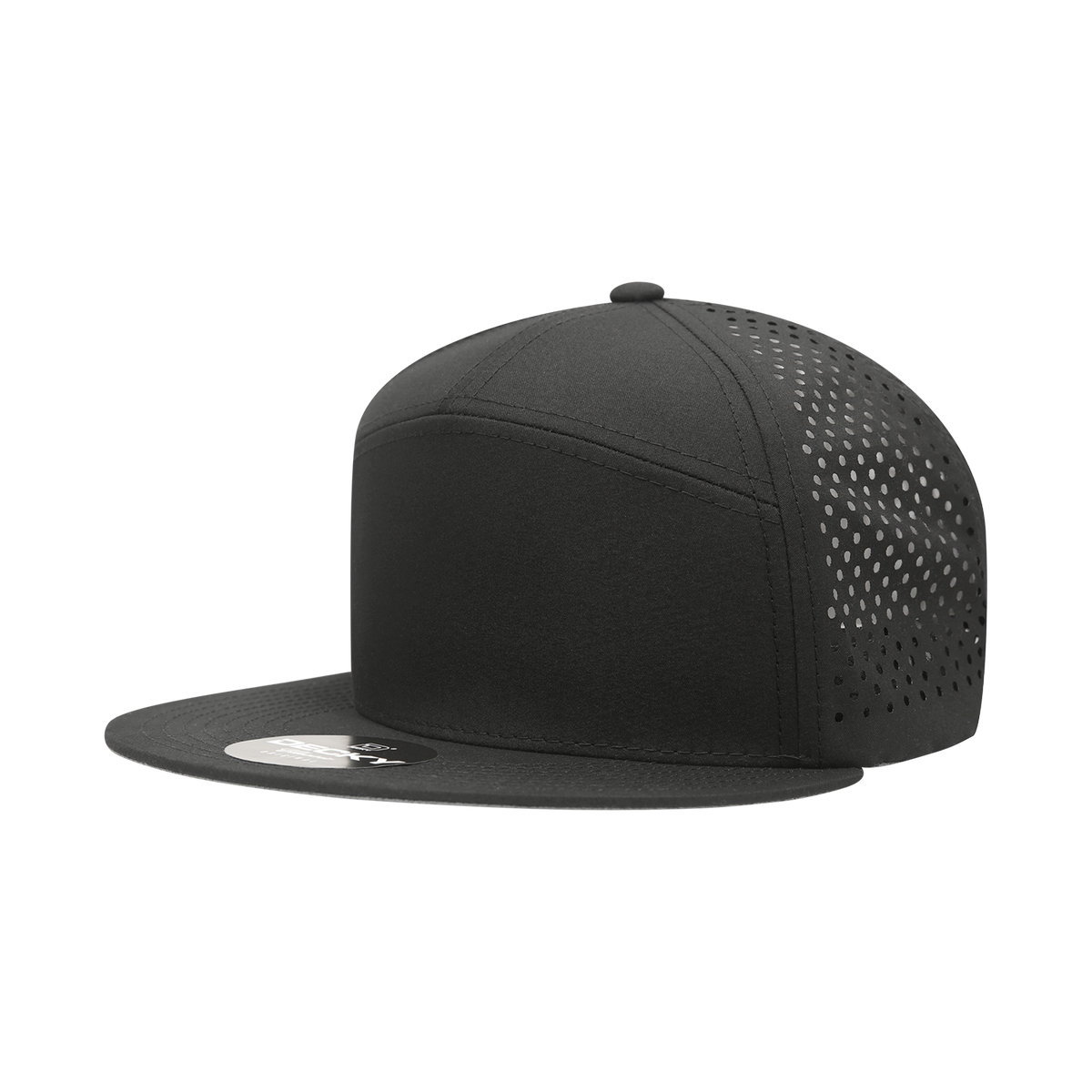 DECKY 6230 7-Panel High Profile Structured Perforated Performance Cap, Black