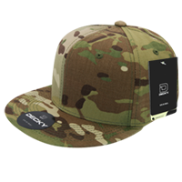 DECKY 6302 Multicam 6-Panel High Profile Snapback Cap, Flat Bill