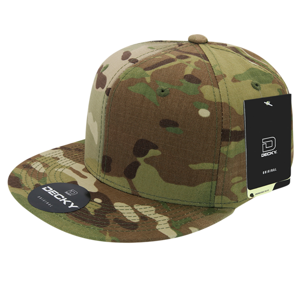 DECKY 6302 Multicam 6-Panel High Profile Snapback Cap, Flat Bill