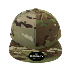 DECKY 6302 Multicam 6-Panel High Profile Snapback Cap, Flat Bill