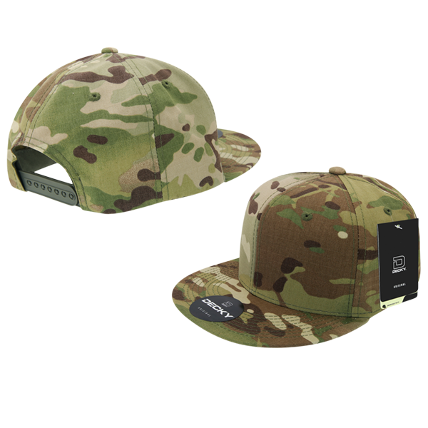 DECKY 6302 Multicam 6-Panel High Profile Snapback Cap, Flat Bill