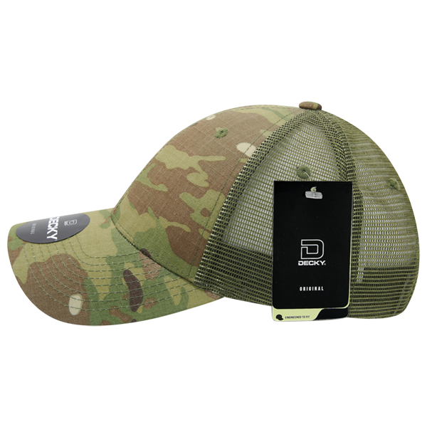 DECKY 6305 Multicam Relaxed Low Profile Trucker Hat, Mtc/Mtc/Olive