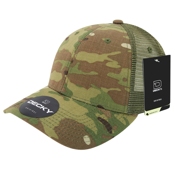 Decky 6306 Multicam Structured Low Crown Trucker Hat, Mtc/Mtc/Olive