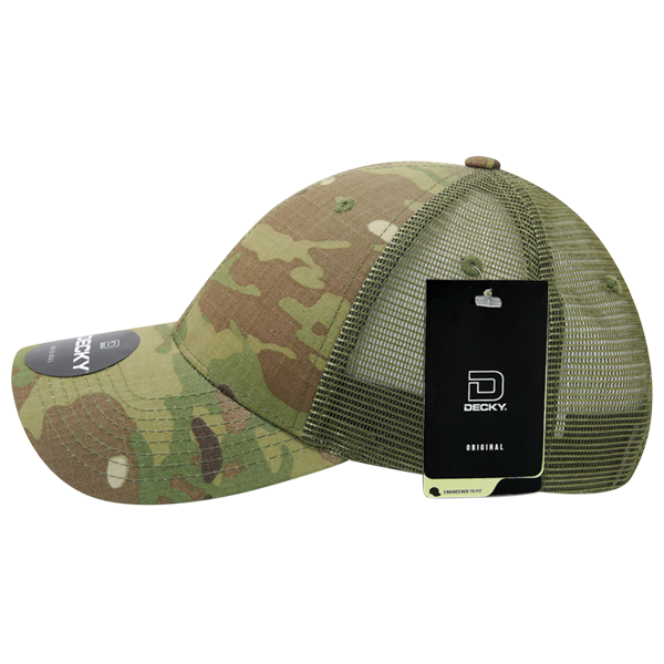 Decky 6306 Multicam Structured Low Crown Trucker Hat, Mtc/Mtc/Olive