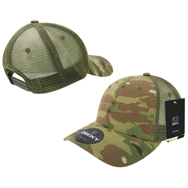 Decky 6306 Multicam Structured Low Crown Trucker Hat, Mtc/Mtc/Olive