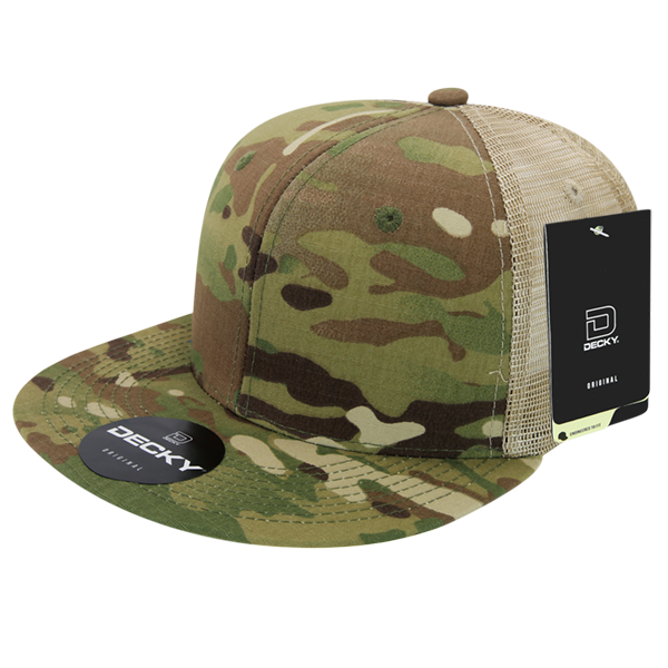 DECKY 6307 Multicam High Crown Trucker Hat, Mtc/Mtc/Khaki