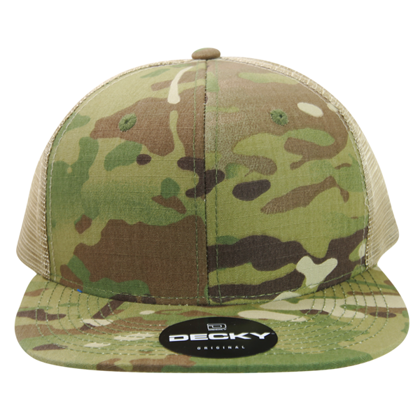 DECKY 6307 Multicam High Crown Trucker Hat, Mtc/Mtc/Khaki