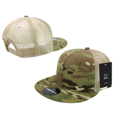 DECKY 6307 Multicam High Crown Trucker Hat, Mtc/Mtc/Khaki