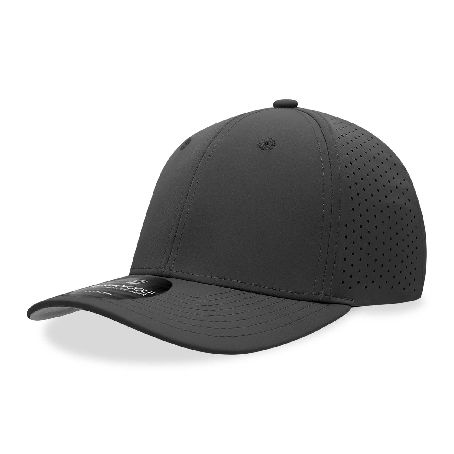 DECKY 6412 6-Panel Mid Profile Perforated Cap, Black