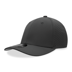 DECKY 6412 6-Panel Mid Profile Perforated Cap, Black