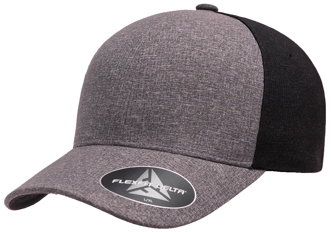 Flexfit Delta Carbon Cap - 2 Tone, Melange Blue/Melange Charcoal