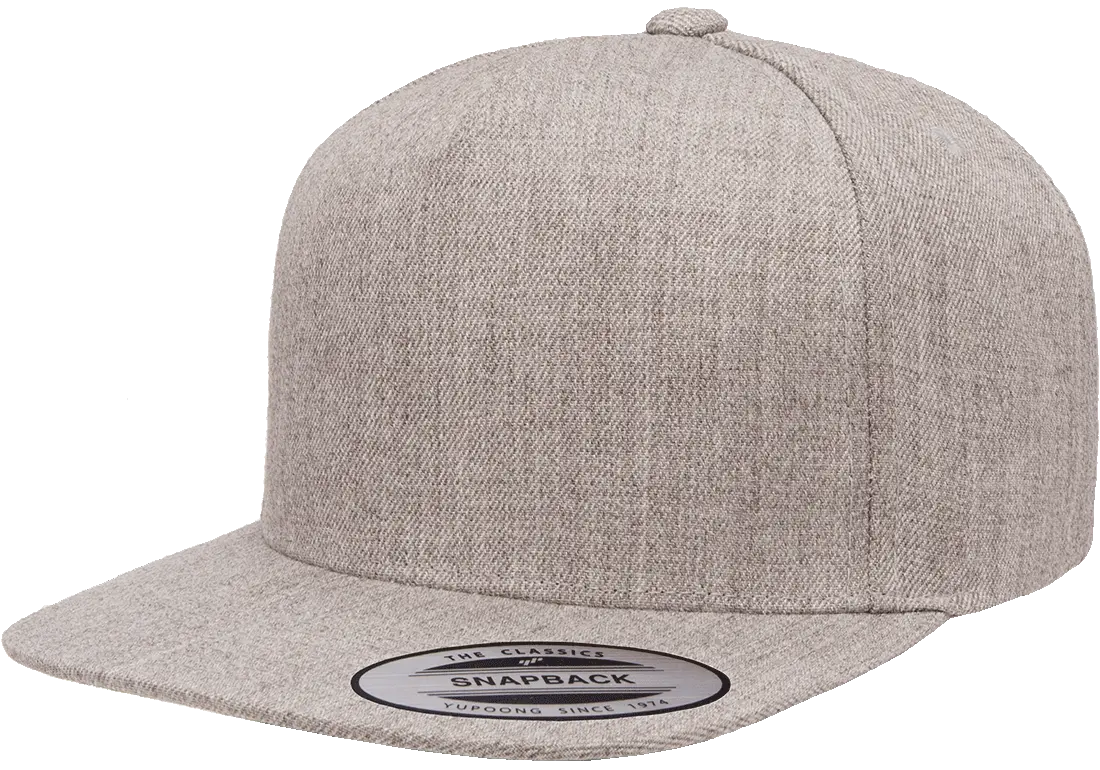 YP Classics Premium 5-Panel Snapback Cap Wool Blend