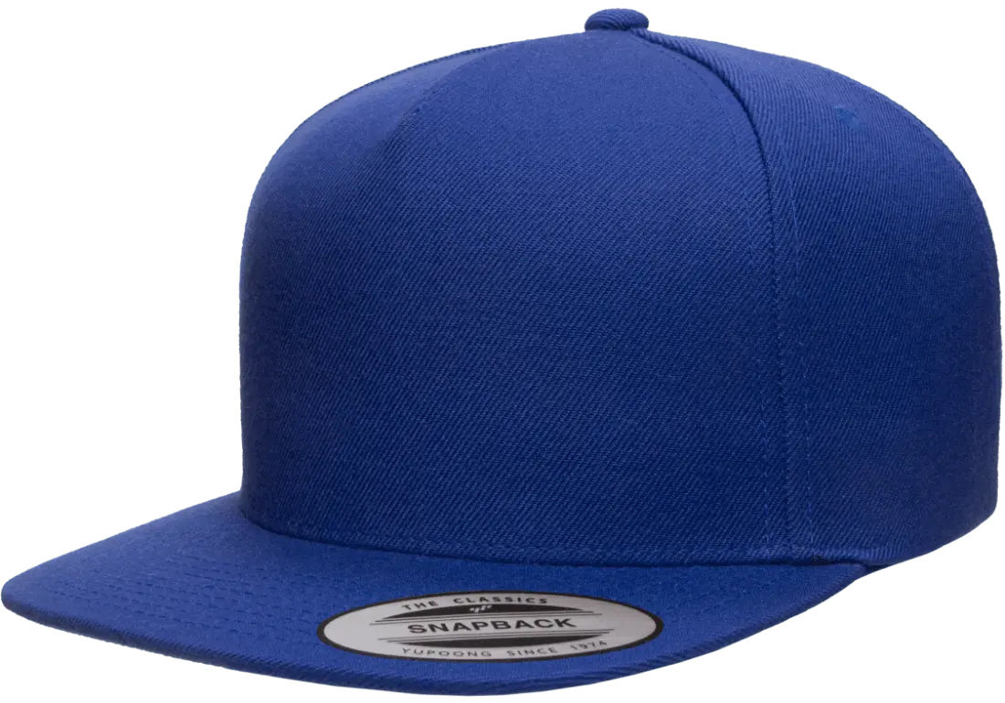 YP Classics Premium 5-Panel Snapback Cap Wool Blend