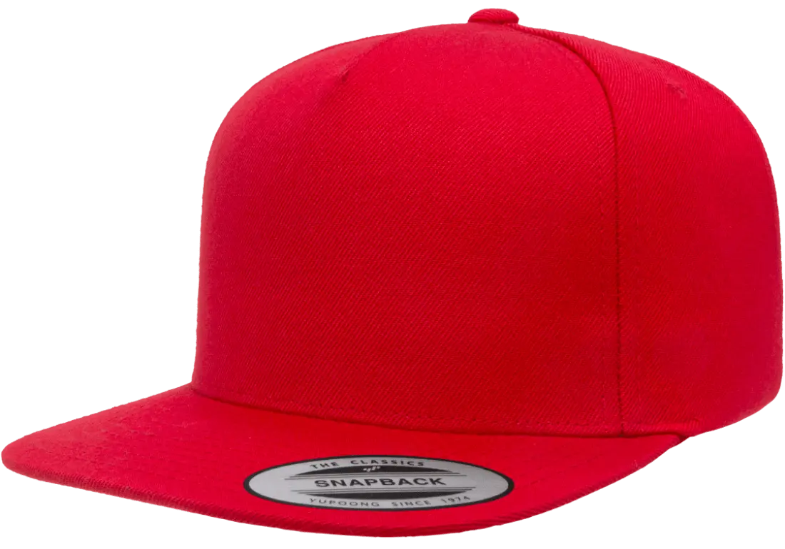 YP Classics Premium 5-Panel Snapback Cap Wool Blend