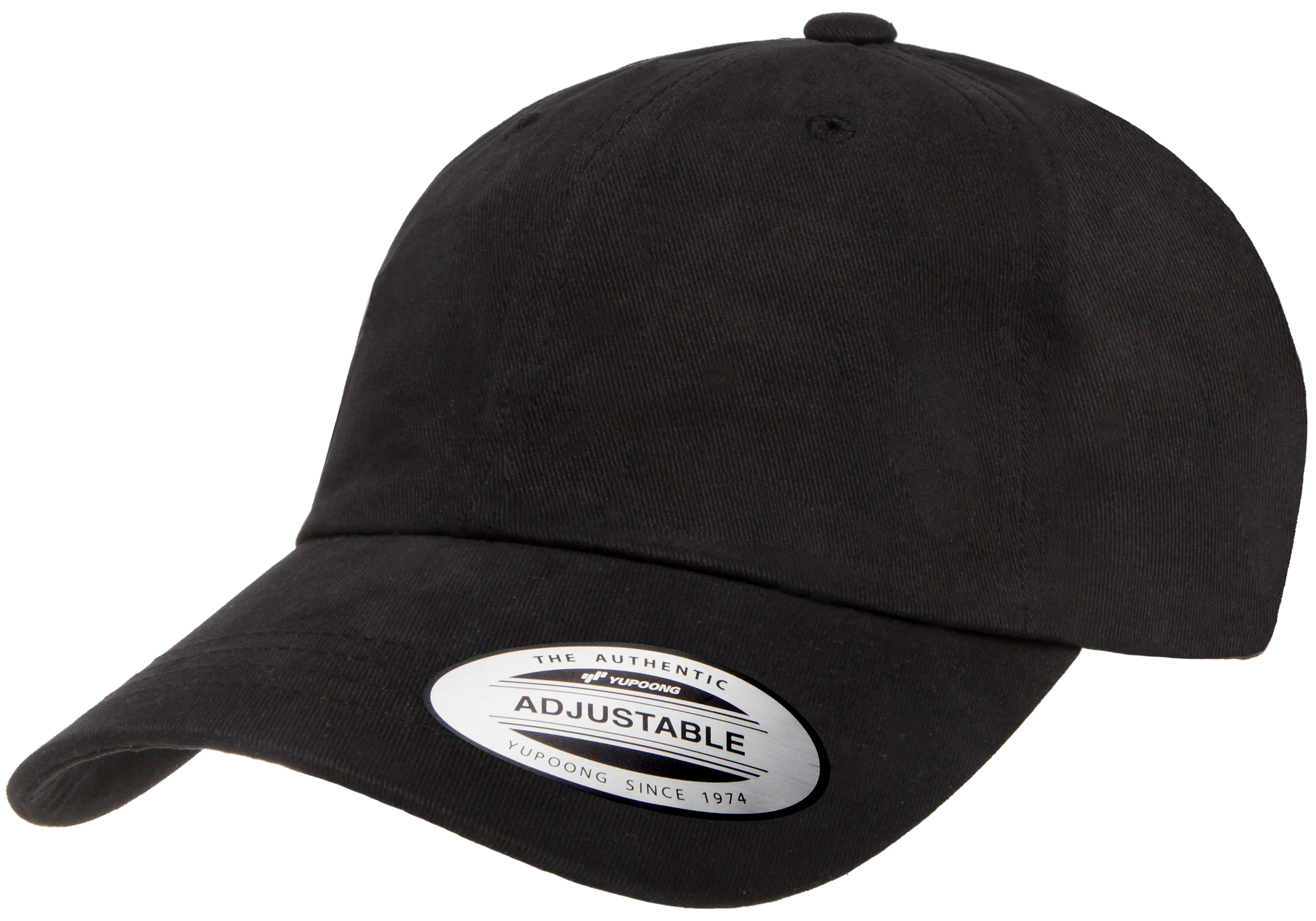 YP Classics Peached Cotton Twill Dad Cap - Black