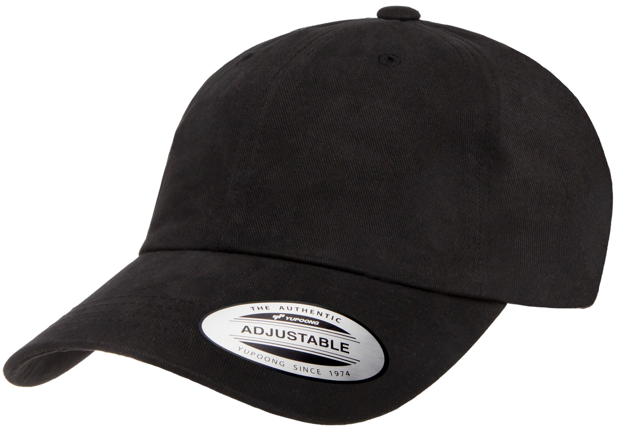 YP Classics Peached Cotton Twill Dad Cap - Black