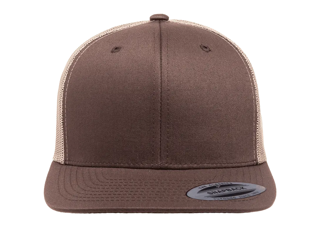YP Classics 5-Panel Retro Trucker Cap, 2-Tone, Structured Snapback