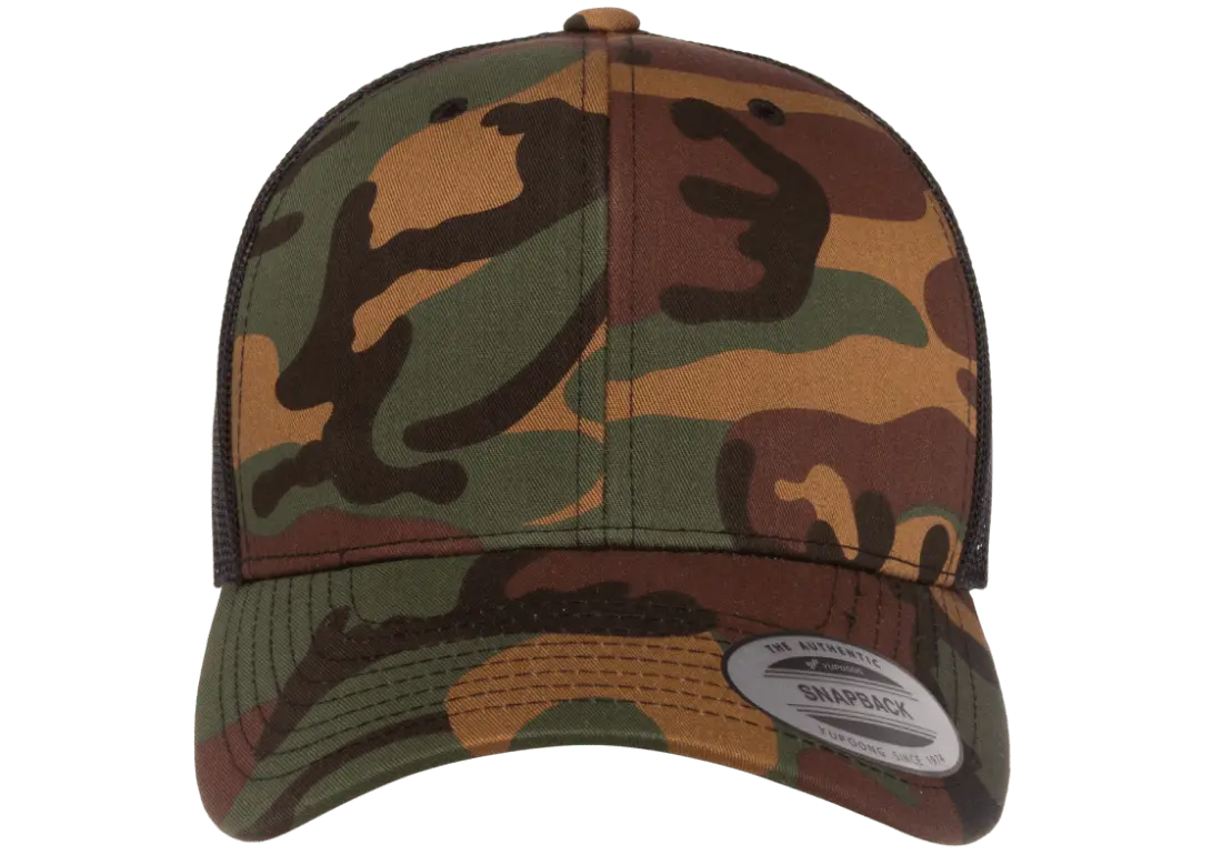 YP Classics Retro Trucker Camo Cap, One Size