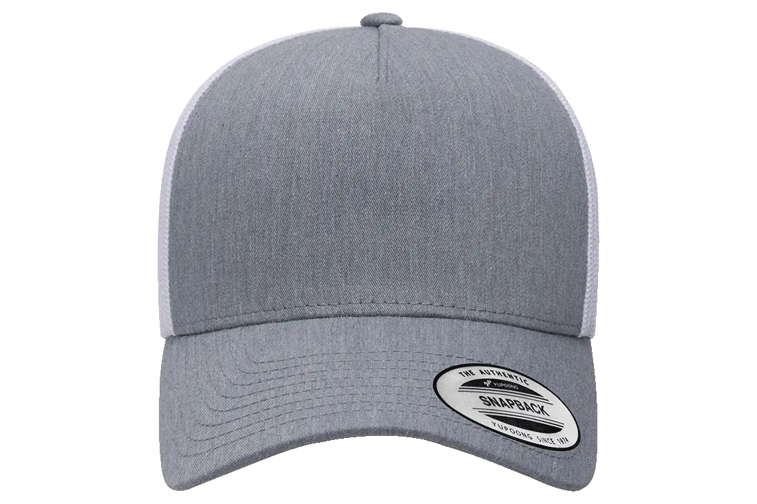 YP Classics 5-Panel Retro Trucker Cap, 2-Tone, Structured Snapback