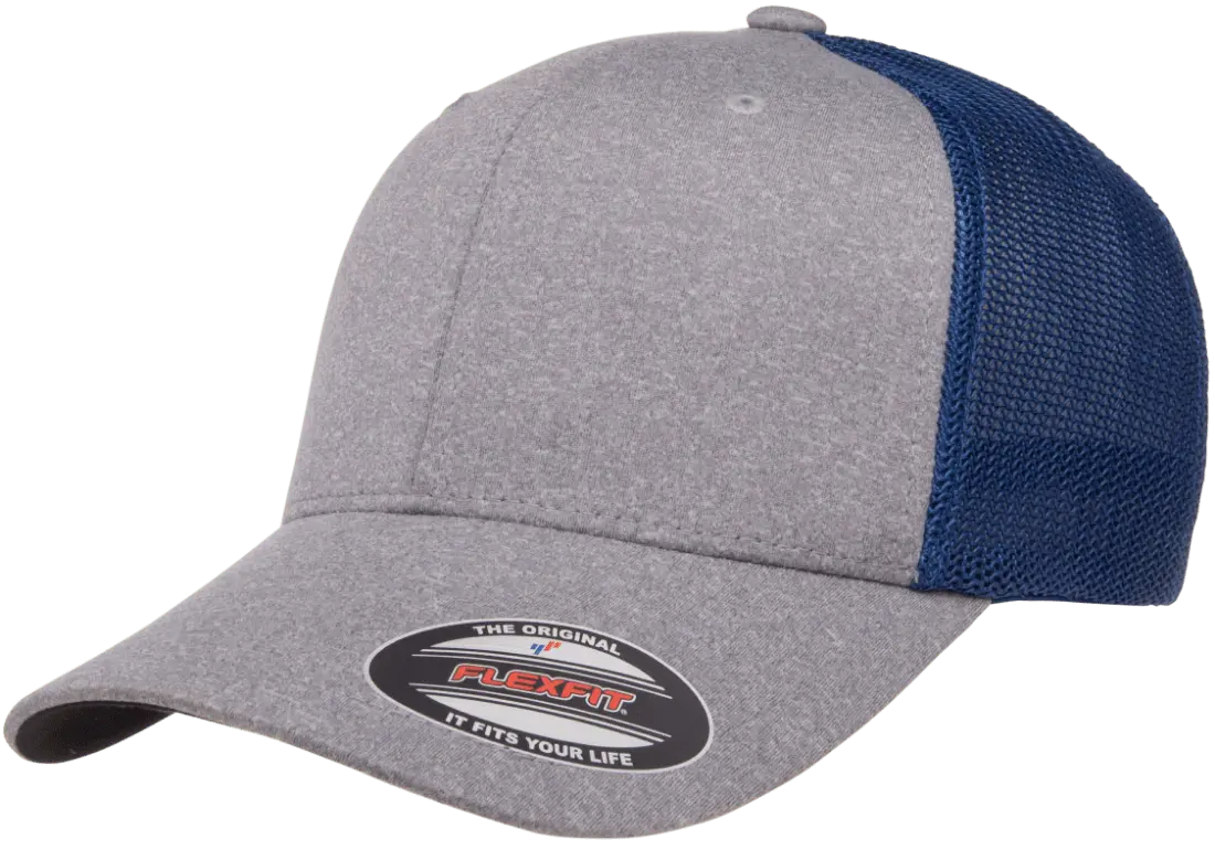 Flexfit Melange Trucker Cap, Dark Heather/Black, One Size | 6311-DHBK-ONE