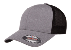 Flexfit Melange Trucker Cap, Dark Heather/Black, One Size | 6311-DHBK-ONE