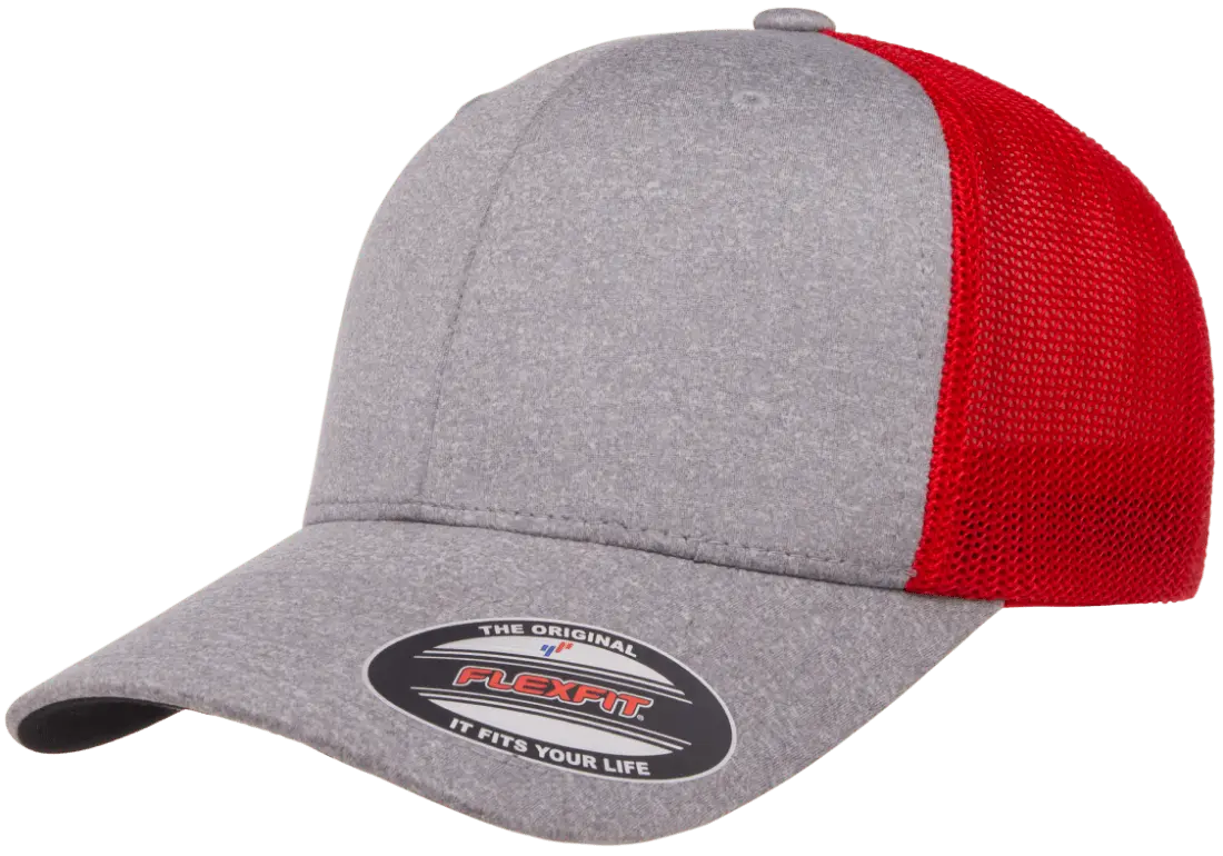 Flexfit Melange Trucker Cap, Dark Heather/Black, One Size | 6311-DHBK-ONE