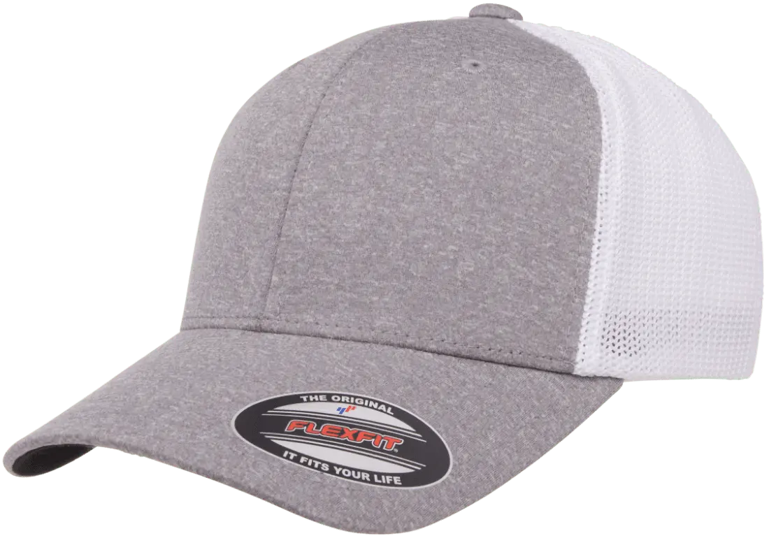 Flexfit Melange Trucker Cap, Dark Heather/Black, One Size | 6311-DHBK-ONE