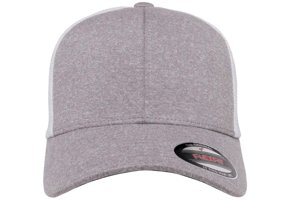 Flexfit Melange Trucker Cap, Dark Heather/Black, One Size | 6311-DHBK-ONE