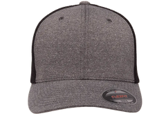 Flexfit Melange Trucker Cap, Dark Heather/Black, One Size | 6311-DHBK-ONE