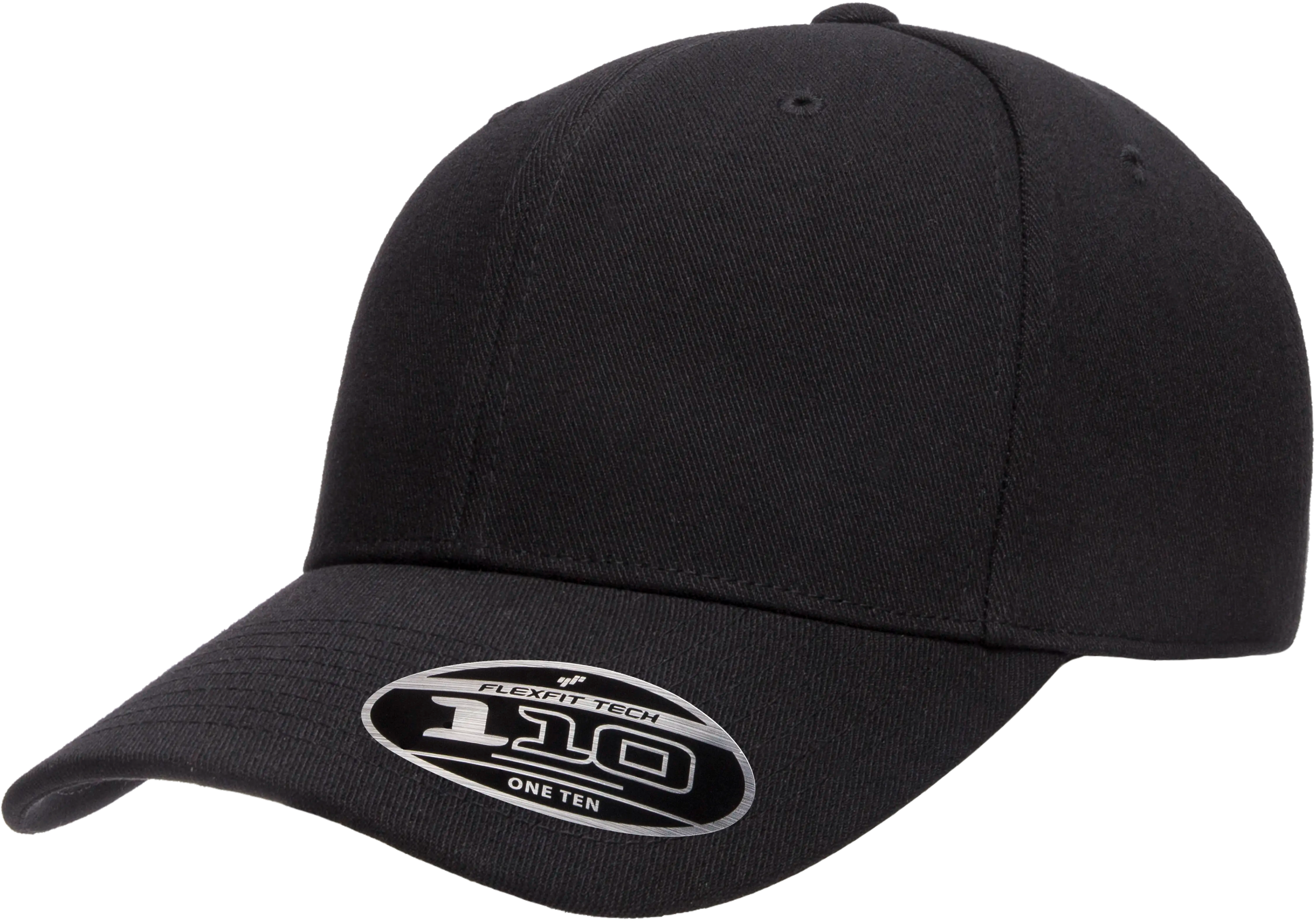 Flexfit 110 Pro-Formance Cap, Moisture-Wicking, Hook & Loop, Black | 110C-BK-ONE