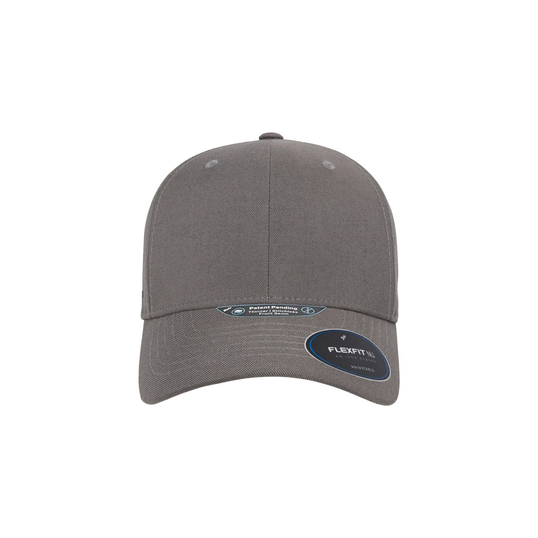 Flexfit NU Adjustable Cap, 6-Panel, Mid Profile, Structured, Black