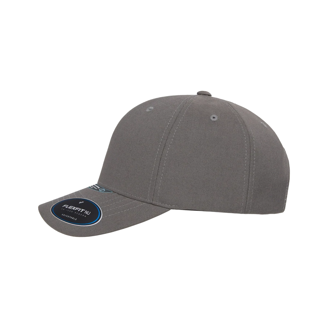 Flexfit NU Adjustable Cap, 6-Panel, Mid Profile, Structured, Black