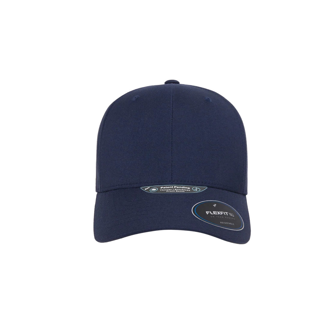 Flexfit NU Adjustable Cap, 6-Panel, Mid Profile, Structured, Black
